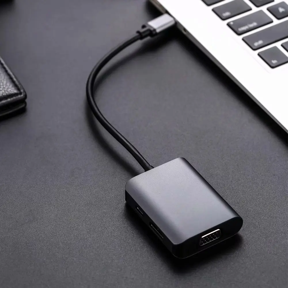 3 в 1 тип-c USB-C концентратор комбинированный тип-c к HDMI/VGA/PD док-станция Многофункциональный