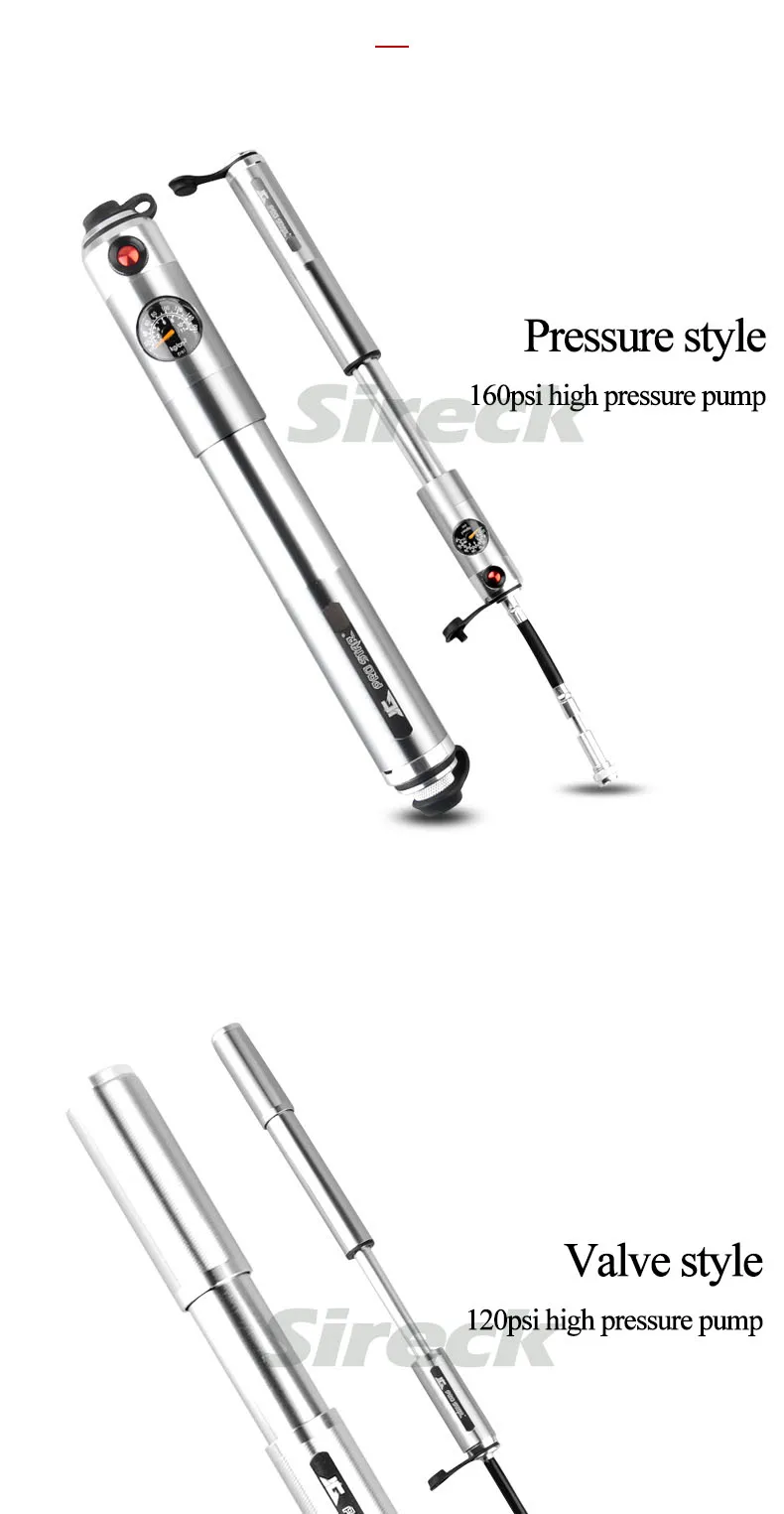 Sireck велосипедный насос с манометром алюминиевый сплав портативный мини велосипедный воздушный насос шариковая велосипедная шина насос аксессуары для велосипеда