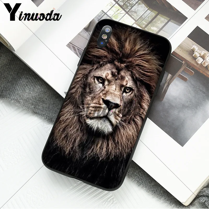 11pro MAX animals The lion Smart Cover черный мягкий чехол для телефона для iPhone X XS MAX 6 6S 7 7plus 8 8Plus 5 5S XR