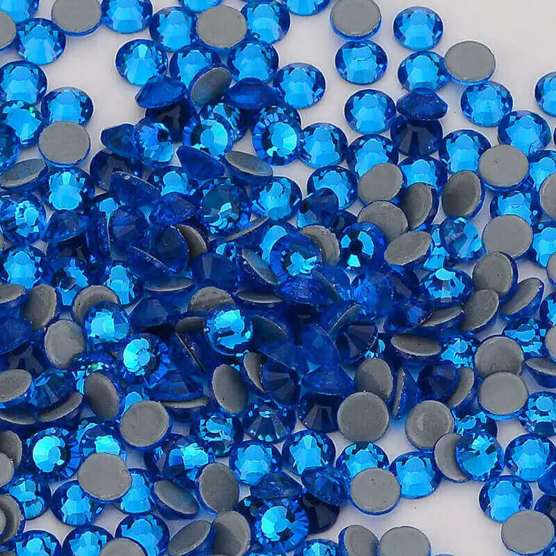 

Capri Blue FlatBack Glass Hot Fix Rhinestones Hot-Fix Crystal Stones For Clothes