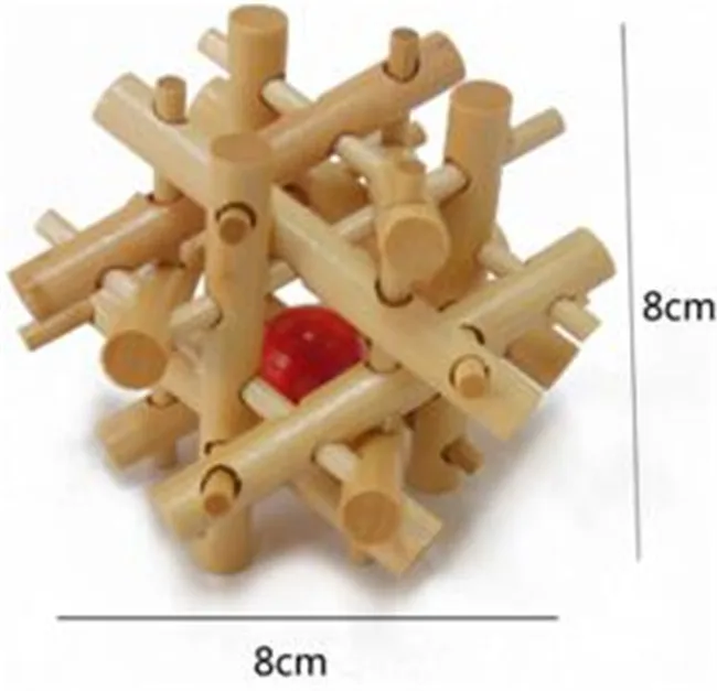 Actionbabei новая Китайская головоломка деревянная игра игрушка подарок деревянная Китайская Игрушка Kongming Замок игра игрушка подарок - Цвет: Бургундия