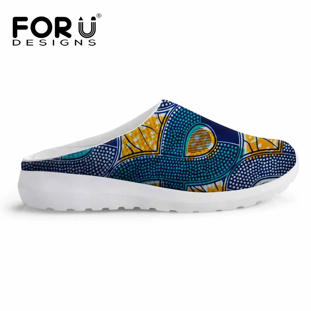 T0435CA FORUDESIGNS в африканском стиле; коллекция года; женская летняя обувь на плоской подошве; сандалии; дышащая пляжная обувь из сетчатого материала; повседневные шлепанцы; светильник - Цвет: T0435CA