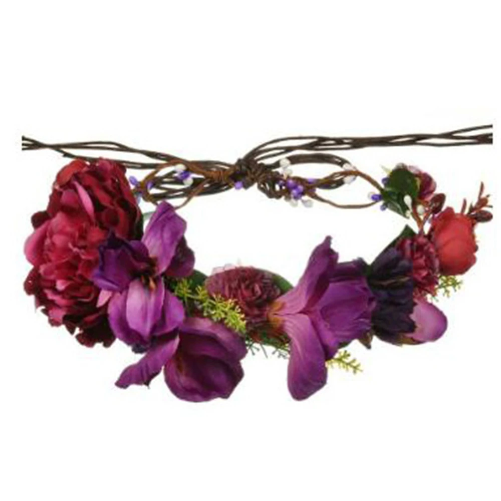 Bridesmaid Artificial Flower Head Wreath For Hair Floral headband Hair