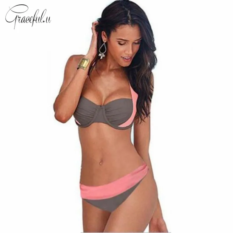 

Sexy Brazilian Bikini 2019 Push Up Halter Bandage Bikini Set Women Swimsuits maillot de bain femme Women's Swimming Suit