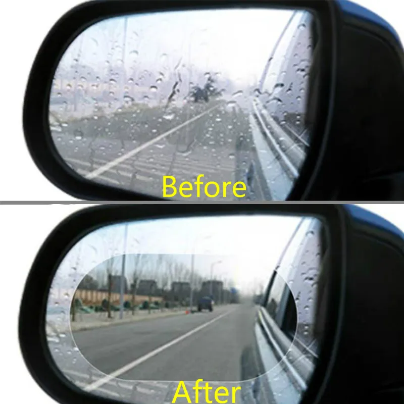 

2PCS/Set Anti Fog Car Mirror Window Clear Film Anti-Light Car Rearview Mirror Protective Film Waterproof Rainproof Car Sticker