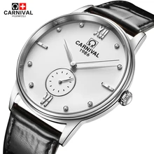 Luxury Carnival big dial ultrathin Waterproof watch men Sapphire quartz silver wristwatch relogio masculino