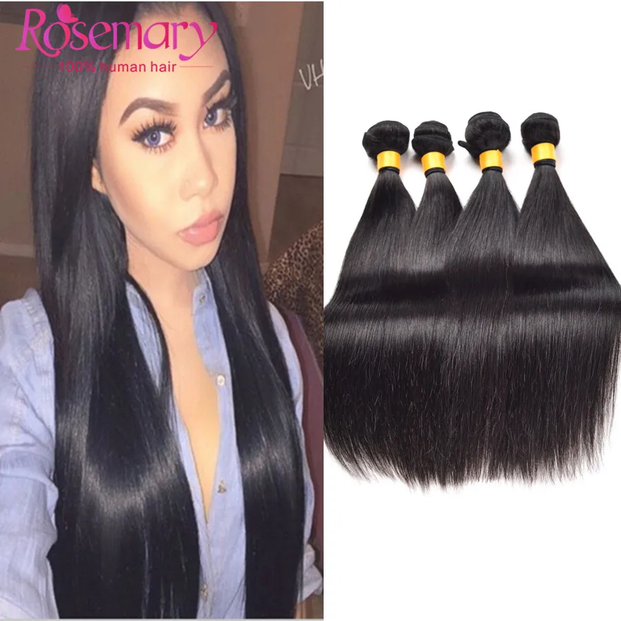 

On Sale Indian Virgin Hair Straight 4pcs /lot 7A Cheap Indian Virgin Hair Extensions 100 Human hair Weaves