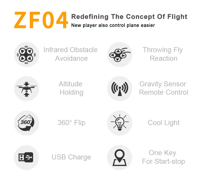 EBOYU ZF04 Радиоуправляемый Дрон 2,4 ГГц индукционный авто-избегание препятствий Радиоуправляемый квадрокоптер Дрон Новинка ручное управление светодиодный летающий шар светодиодный светильник RTF