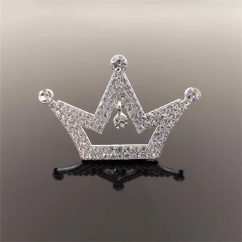 

2018New 30Pcs Shape Rhinestone Crown Pendant Buttons for DIY children's hair or band accessories or wedding decoration HZ372