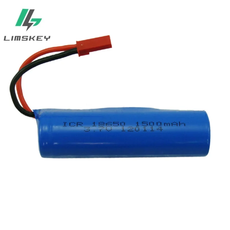 3.7V 1500mAH Remote control helicopter remote control aircraft cylindrical lithium battery 3.7V 1500mAH 15C JST plug