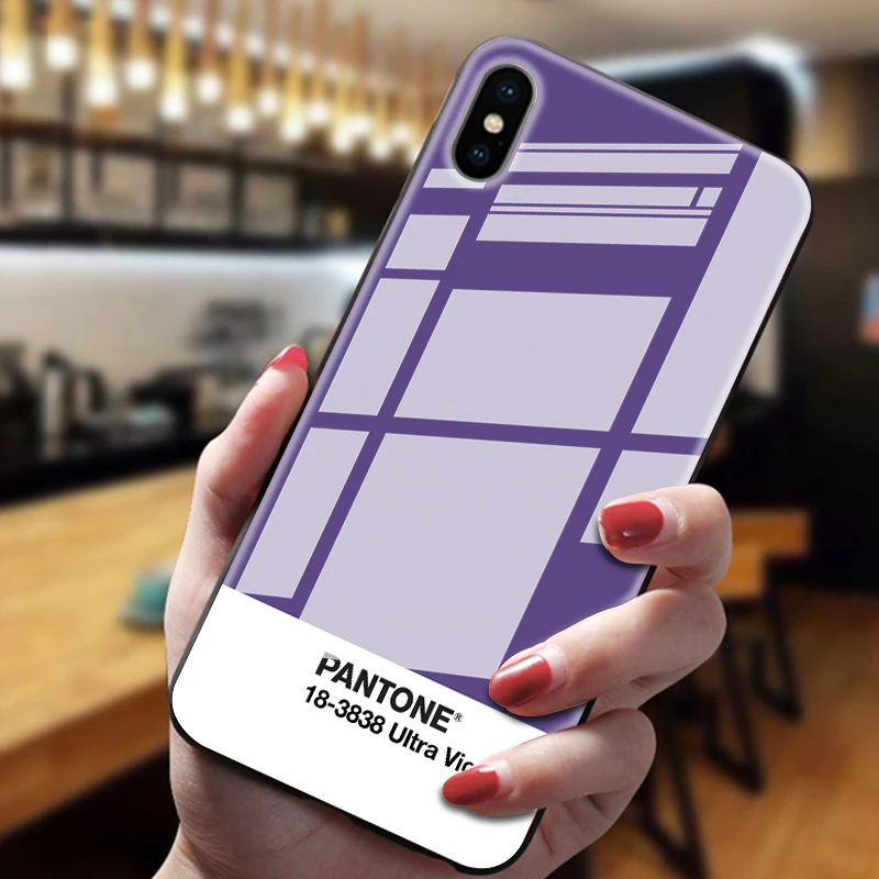 Pantone цветной чехол из закаленного стекла для телефона для iphone 5 6 7 8 6s 6s plus 7plus 8plus x xr xs xsmax - Цвет: 5