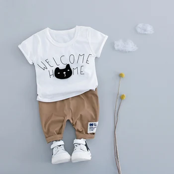 

HYLKIDHUOSE Infant Clothes Sets Baby Boys Clothing Sets Summer Cotton Cartoon T Shirt Shorts Children Kids Casual Sports Clothes