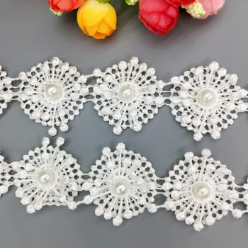 

50X 3D Dandelion Flowers Embroidered Lace Trim Fabric Ribbon Crochet Applique Wedding Dress Handmade Garment DIY Decoration
