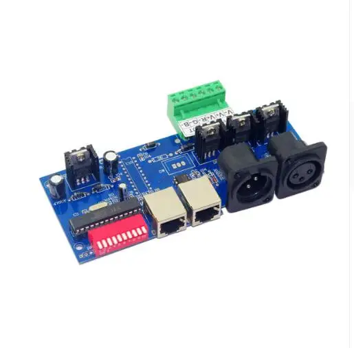 Лучшая цена 1 шт. постоянный ток 3 канала DMX512 с RJ45 легко DMX RGB светодиодный декодер, контроллер, диммер, привод