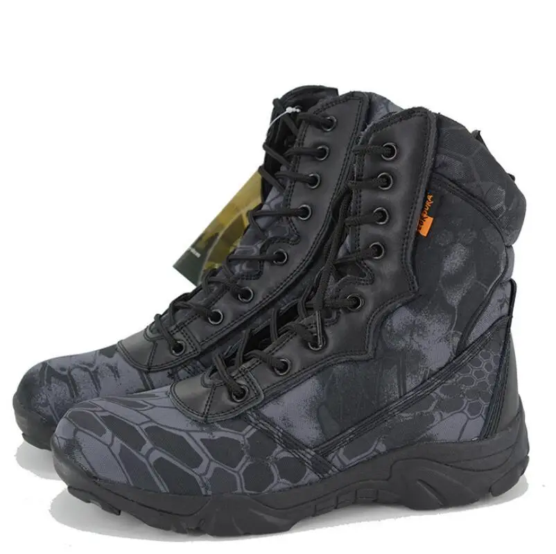 Safty Work Shoes Men Military Tactical Boots Autumn Winter Waterproof Leather Army Boots Desert  Combat Ankle Boots