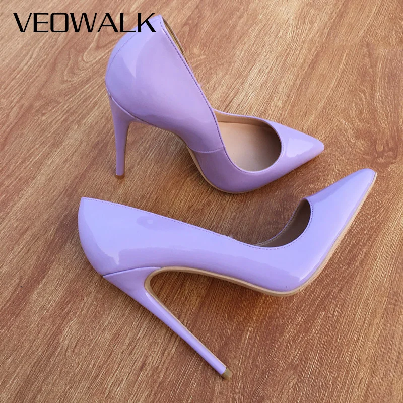 Veowalk Classic Design Women Pointed Toe High Heel Shoes Elegant OL ladies Fashion Slip on Pumps Woman Stilettos Light Purple Veowalk Classic Design Women Pointed Toe High Heel Shoes Elegant OL ladies Fashion Slip on Pumps Woman Stilettos Light Purple