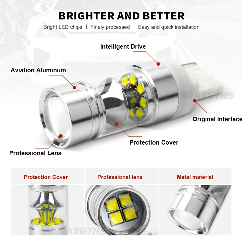 2 шт. Автомобильные светодиодные ламсветильник T20 7440 W21/5W 100W|car light|light brakelight running |