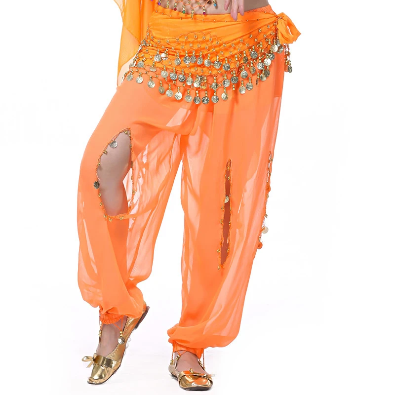 

Women Belly Dance Costume Tribal Lantern Harem Pants Hanging Coins Belly Dance Pants 12 Colours