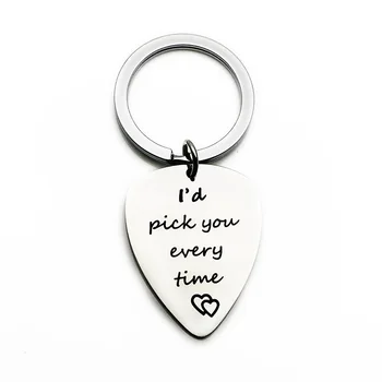

I Would Pick You Everytime Couple Gift Guitar Picks Unisex Fashion Keychain Young Fashion Individual Jewellery