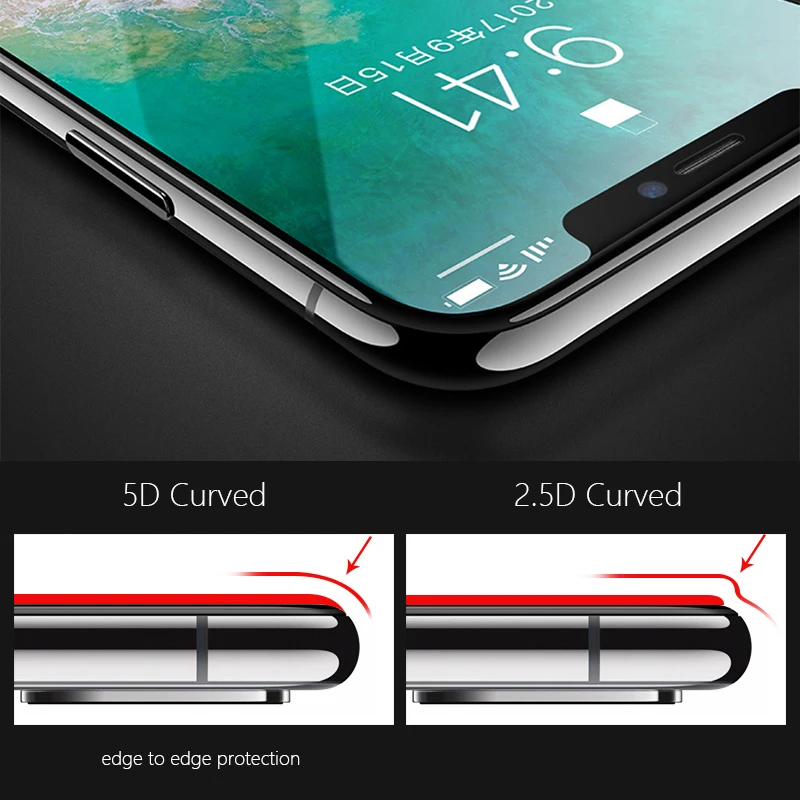 Защитное стекло CHYI закаленное 9H с полным клеем изогнутое для iPhone X|screen protector tempered