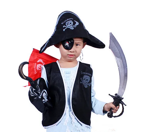 16熱い販売クラシック海賊衣装ハロウィンコスプレ衣装スカルアイベスト帽子ファインプレーフック男の子女の子衣装セット Pirate Costume Cosplay Costumehalloween Cosplay Aliexpress