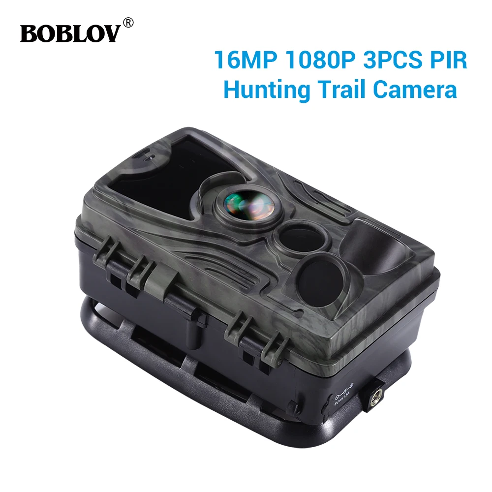 

BOBLOV Hunting Trail Camera Night Version Wild Cameras 16MP 1080P IP65 Photo Trap 0.3s Trigger Wildlife Camera Surveillance