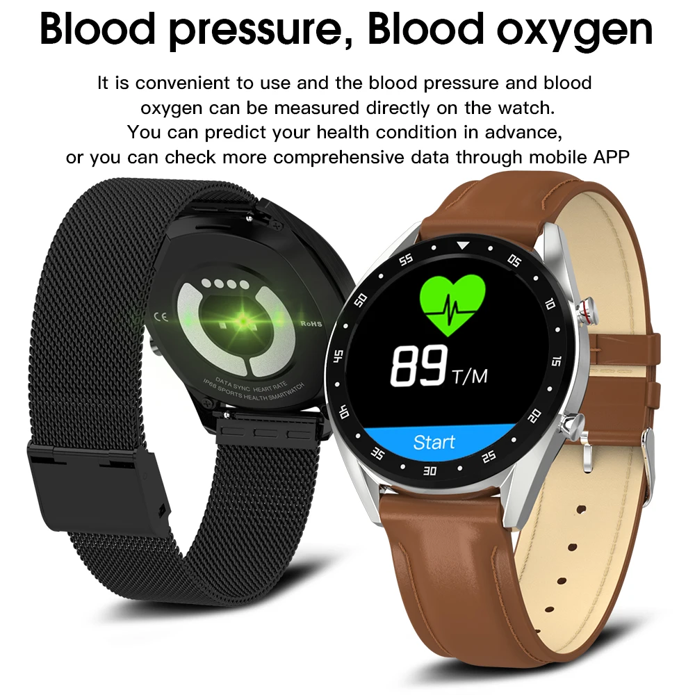 Greentiger L7 Bluetooth Смарт-часы для мужчин ЭКГ+ PPG HRV монитор сердечного ритма артериального давления IP68 Водонепроницаемый умный браслет Android IOS