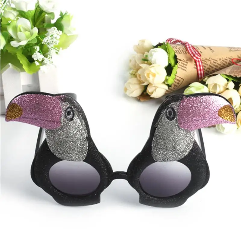 Смешные очки для вечеринки Необычные Косплей замаскированные вечерние Опора блеск попугай сувенирные солнцезащитные очки с серыми линзами