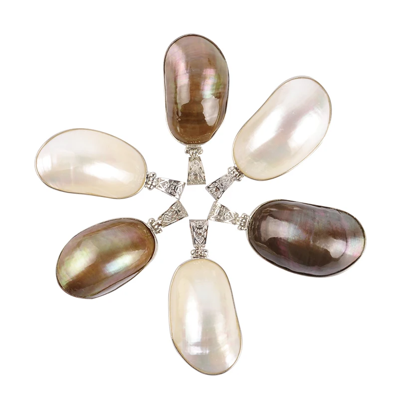 Модный натуральный Абалон белый коричневый пресноводный перламутровый кулон в