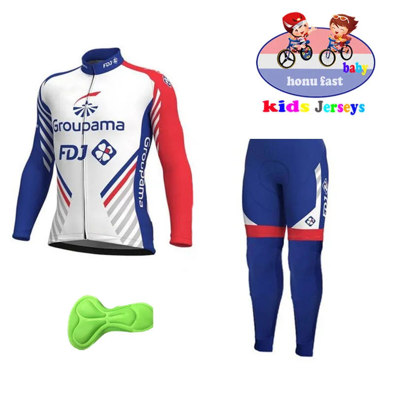 

kids Cycling clothings fdj team Long Sleeve cycling jersey bike boy long set breathable ropa ciclismo MTB bicycle