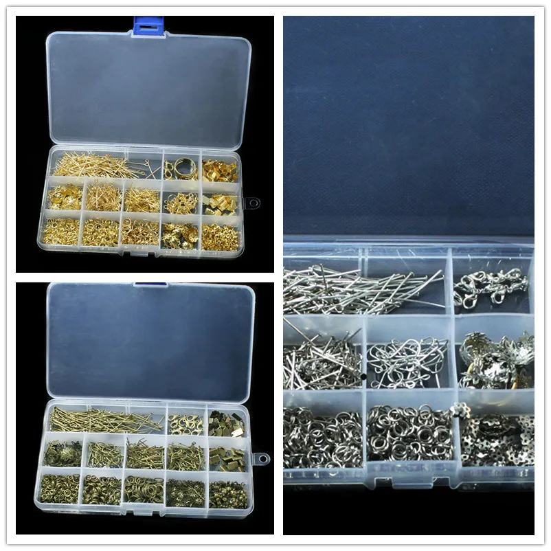 

Jewelry Findings Accessories Kit box set Beads caps jump rings clasps pins tools for DIY Fashion Charms jewelry making Crafts