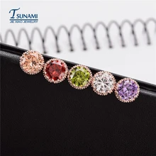 Романтические драгоценности, серьги-гвоздики для свадьбы, элегантные серьги из розового золота, ААА кубического циркония, модные серьги для девочек