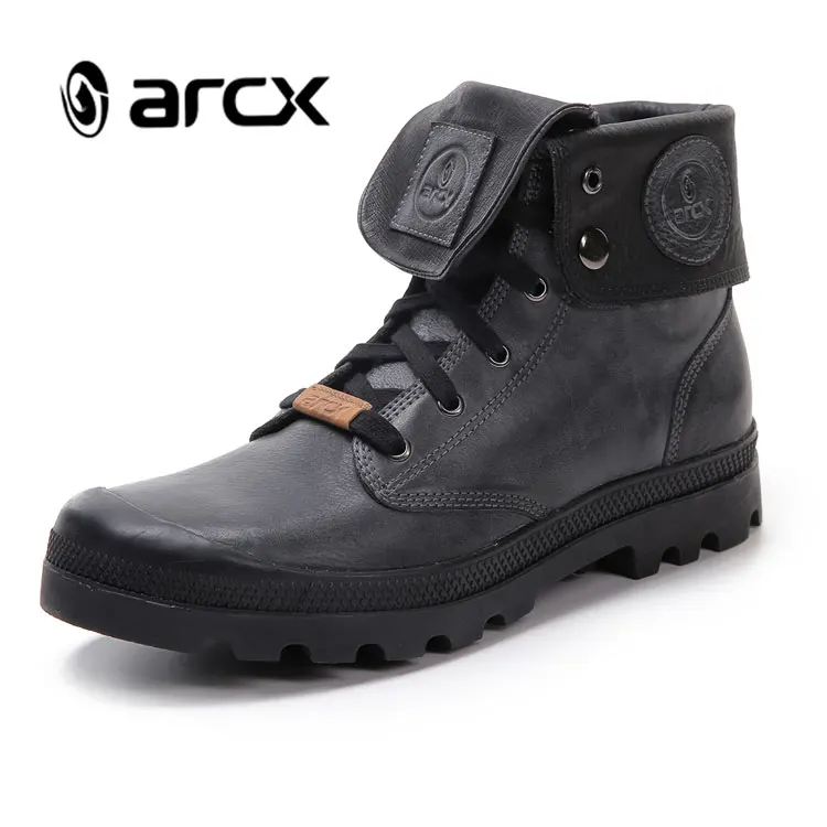 ARCX кожаные мотоциклетные ботинки с лацканами для мужчин езды по бездорожью