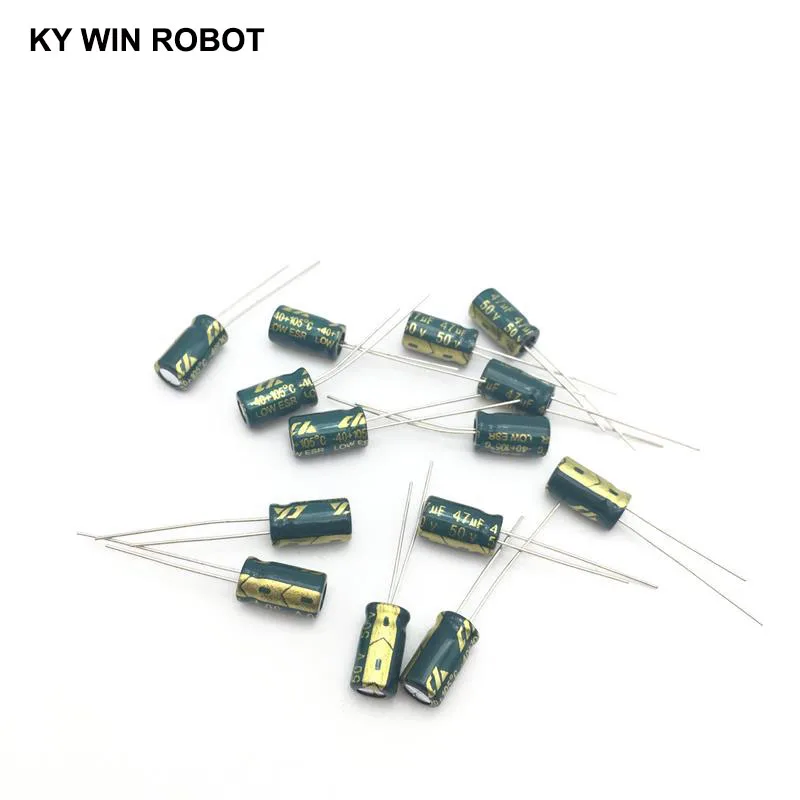 50pcs/lot 50V 47UF 6x12mm high frequency low impedance aluminum electrolytic capacitor 47uf 50v