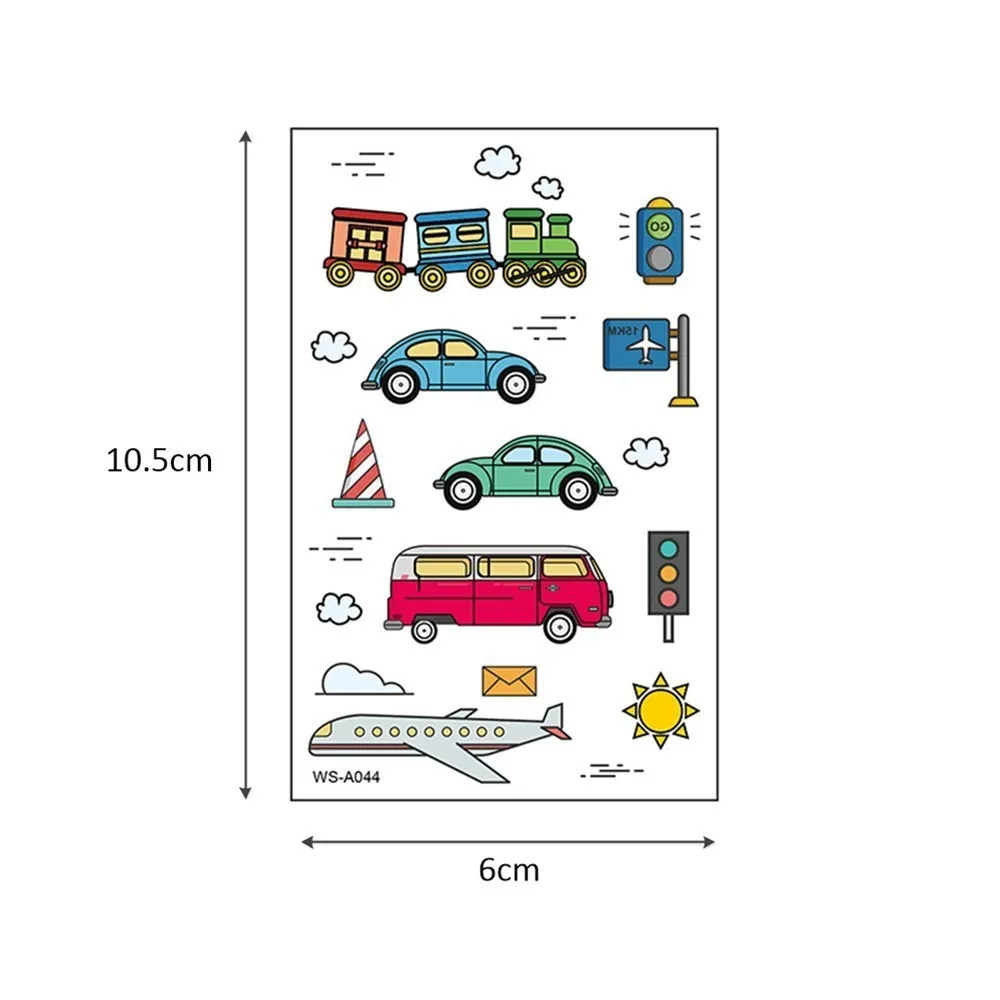 Glaryyears 10 разрабатывает временные татуировки наклейки красочные поддельные татуировки автомобиля флеш-тату водонепроницаемый маленький боди-арт дети 1 лист
