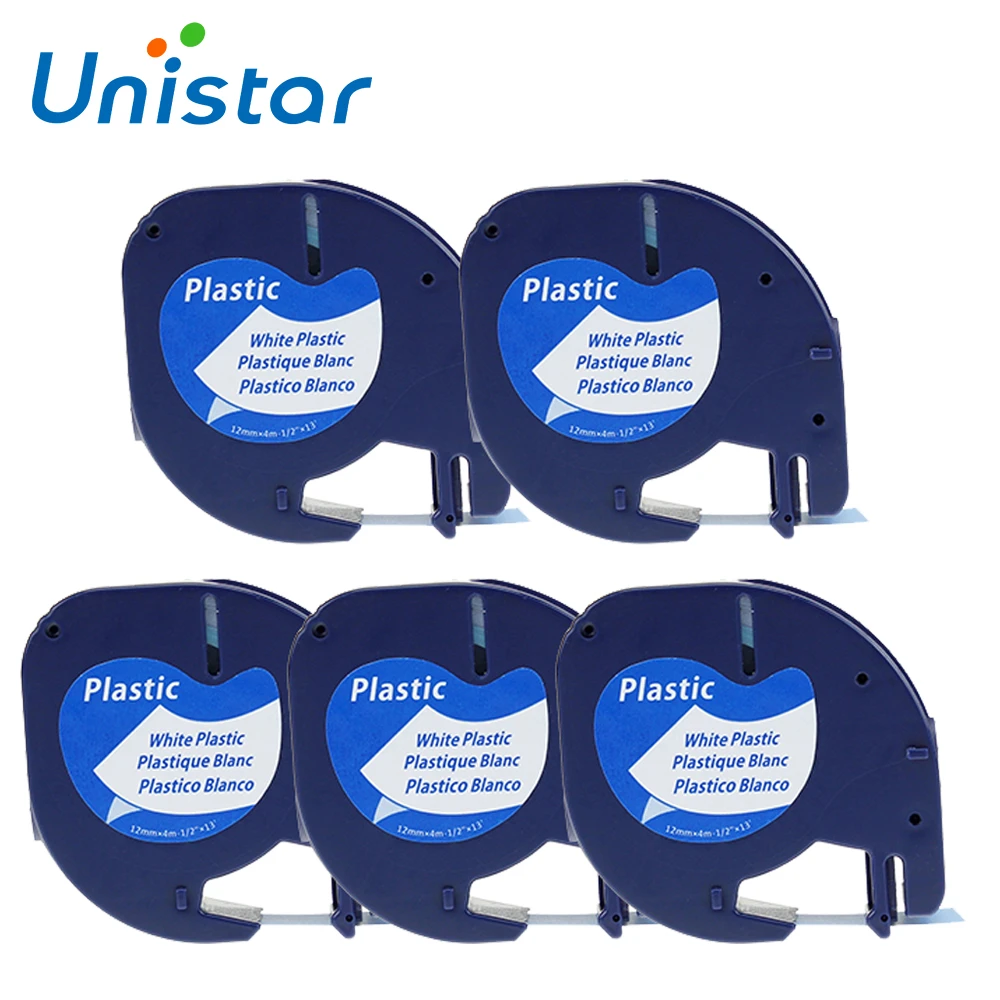 LT-100T Plus 2000 QX 50 Exsun 4x Compatible Cinta de Etiquetas para Dymo LetraTag Plastico 91201 S0721610 1//2 para Dymo LT-100H LT-100T 12mm x 4m XM XR LT-100T Plus Negro sobre Blanco