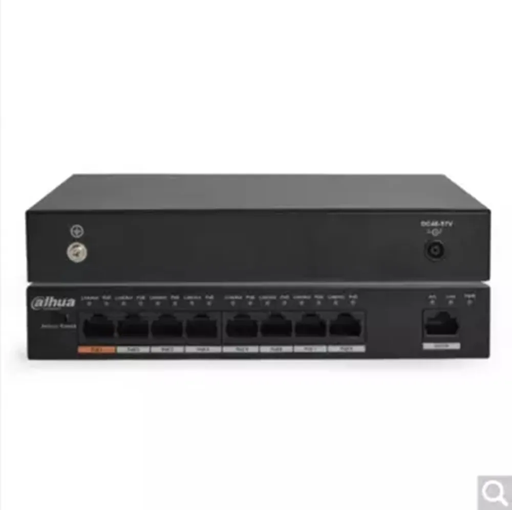 DH PoE Switch DH-S1500C-8ET1ET-DPWR 8CH Ethernet Power Switch Support 802.3af 802.3at POE POE+ Hi-PoE Power Supply Standard