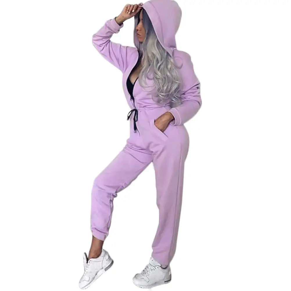 Women's Sports Suits One-piece Yoga Tracksuit Women Sportswear Winter Set Suit Belt Cap Hooded Sport Suit Women Jogging Suits