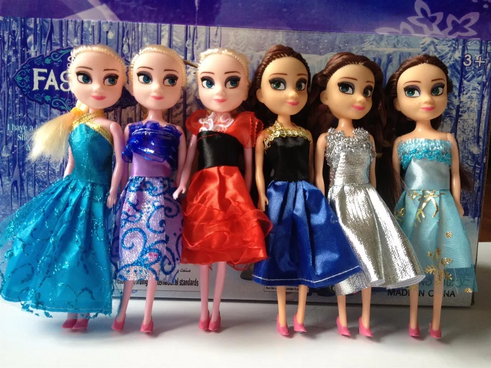 6pcs/set Disney Toys 16cm Elsa Anna Princess Toys For Gilrs Kid Toy Dolls Frozen Cheap Juguetes Brinquedos Infantis