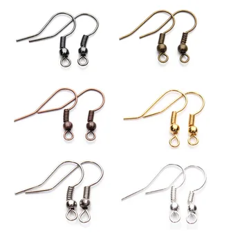 

8 Colors 200pcs/lot Fashion Iron Ear Hook Wire Clasp With Bead Charms Earring Hooks Wires Fit DIY Jewelry Making Findings