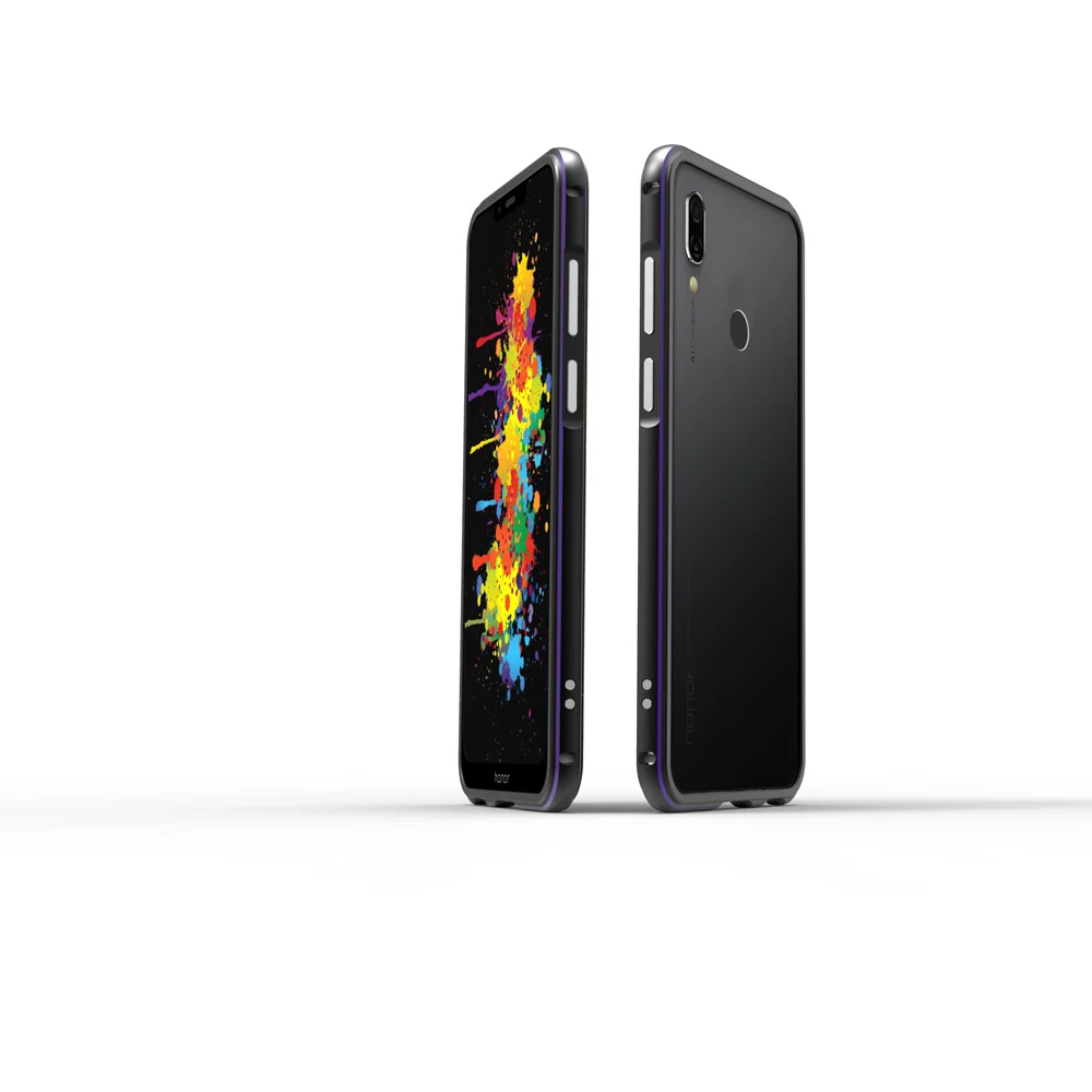 Purple-black Роскошный противоударный чехол-бампер для huawei Honor Play, алюминиевая металлическая рамка для huawei Honor Play, чехлы для телефонов Huawe HonorPlay - Цвет: Purple-black