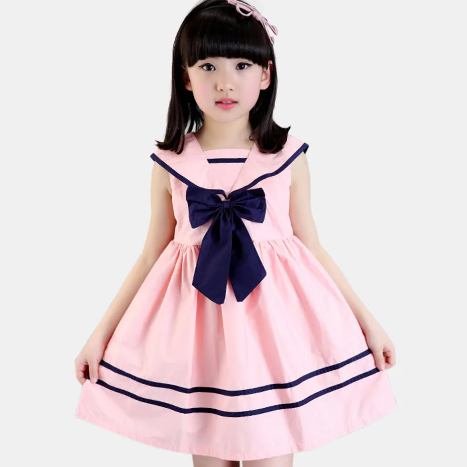 

Summer Dress For Kid Girls Pink Kids Dress Striped Girls Dress Teenage Girl Clothing 6 8 12 Years Spring Children Kids Costume