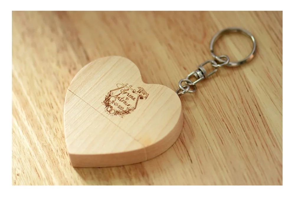 JASTER USB 3.0 wooden Heart-shaped usb+box pendrive 4GB 8GB 16GB 32GB 64GB 128GB usb flash drive External storage memory stick