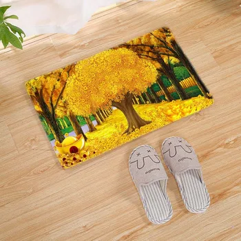 

Different Seasons of Plants Rugs For Living Room Autumn Yellow Fallen Ingots Gold Rugs Floor Mats for Kids Bedroom Play Rugs