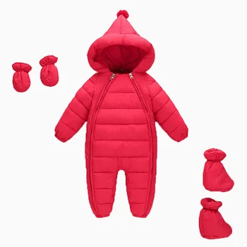 

3 Pieces Baby Girls Boys Snowsuit Romper Winter Warm Jumpsuit Newborn gift infant Toddler All In Oneropa bebe Christmas outfits
