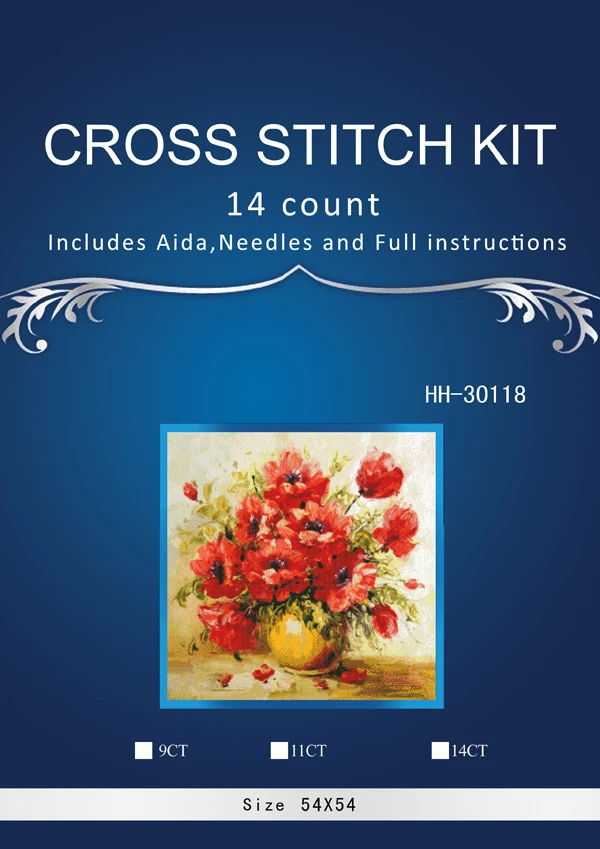 oneroom The different flowers style cross stitch kit bunny aida 14ct count printed canvas stitches embroidery handmade 8 - Цвет: Светло-зеленый