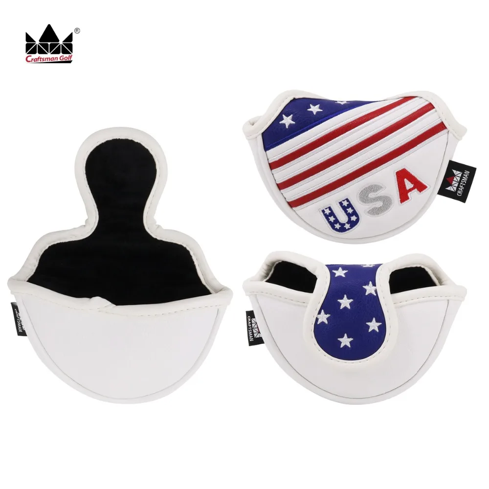 

Craftsman Golf Putter Cover Mallet Putter & Blade Ping Headcover USA Flag Embroidery Magnet Closure PU Leather Free Shipping