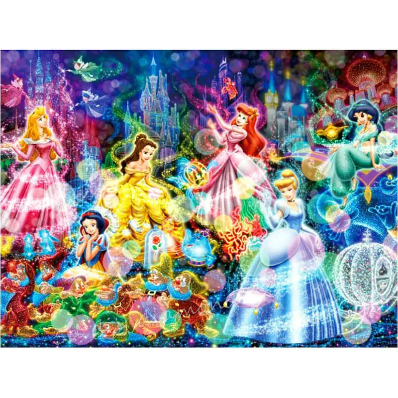 

5d diy diamond painting Cartoon princess castle sticker full square 3d mosaic cartoon kids embroidery set home decoration