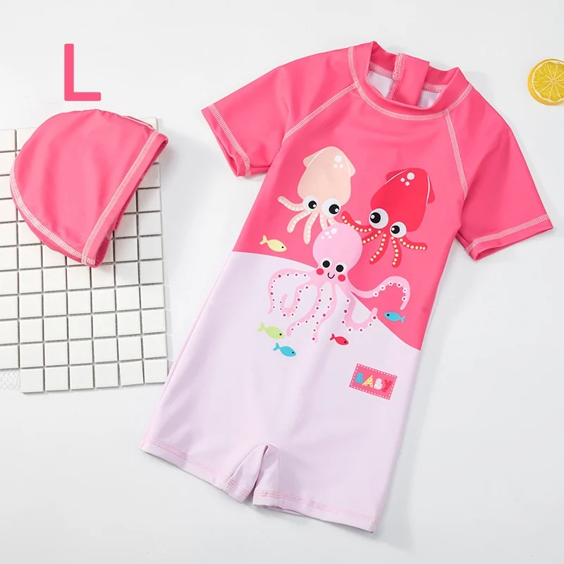 Pink L 2 шт./компл. детская одежда для купания для девочек, защита от ультрафиолетовых лучей Одна деталь для ванный комплект пляжная купальный костюм для серфинга; для дайвинга; облегающая От 2 до 8 лет; детская одежда для купания - Цвет: Pink L