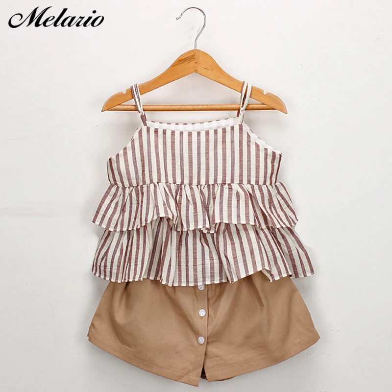 

Melario Girls Clothing Sets 2019 Summer New Girls Fashion Sets Casual Child Set Tops + Shorts Suit for 3-7Y Kids Clothes